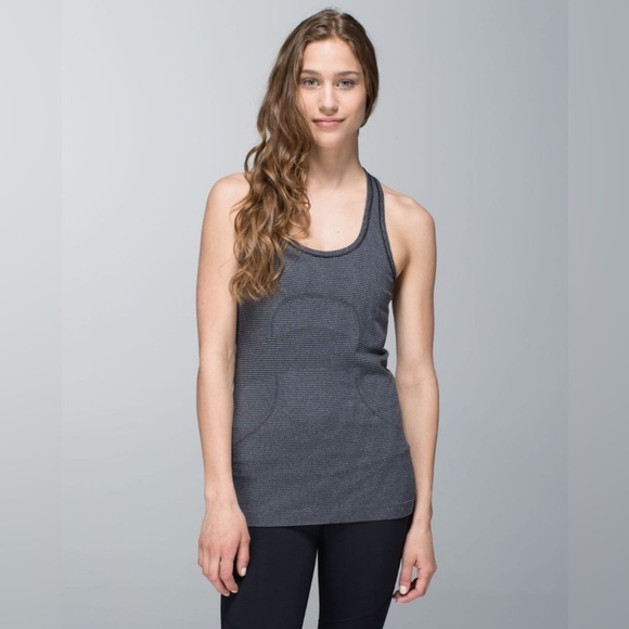 lululemon athletica Tops - Lululemon Run: Swiftly Tech Racerback Tank Black / White W1A57S